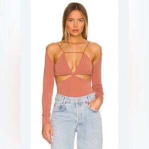 Revolve Not Yours To Keep Thierry Rosewood Cutout Long Sleeve Bodysuit NWT Small